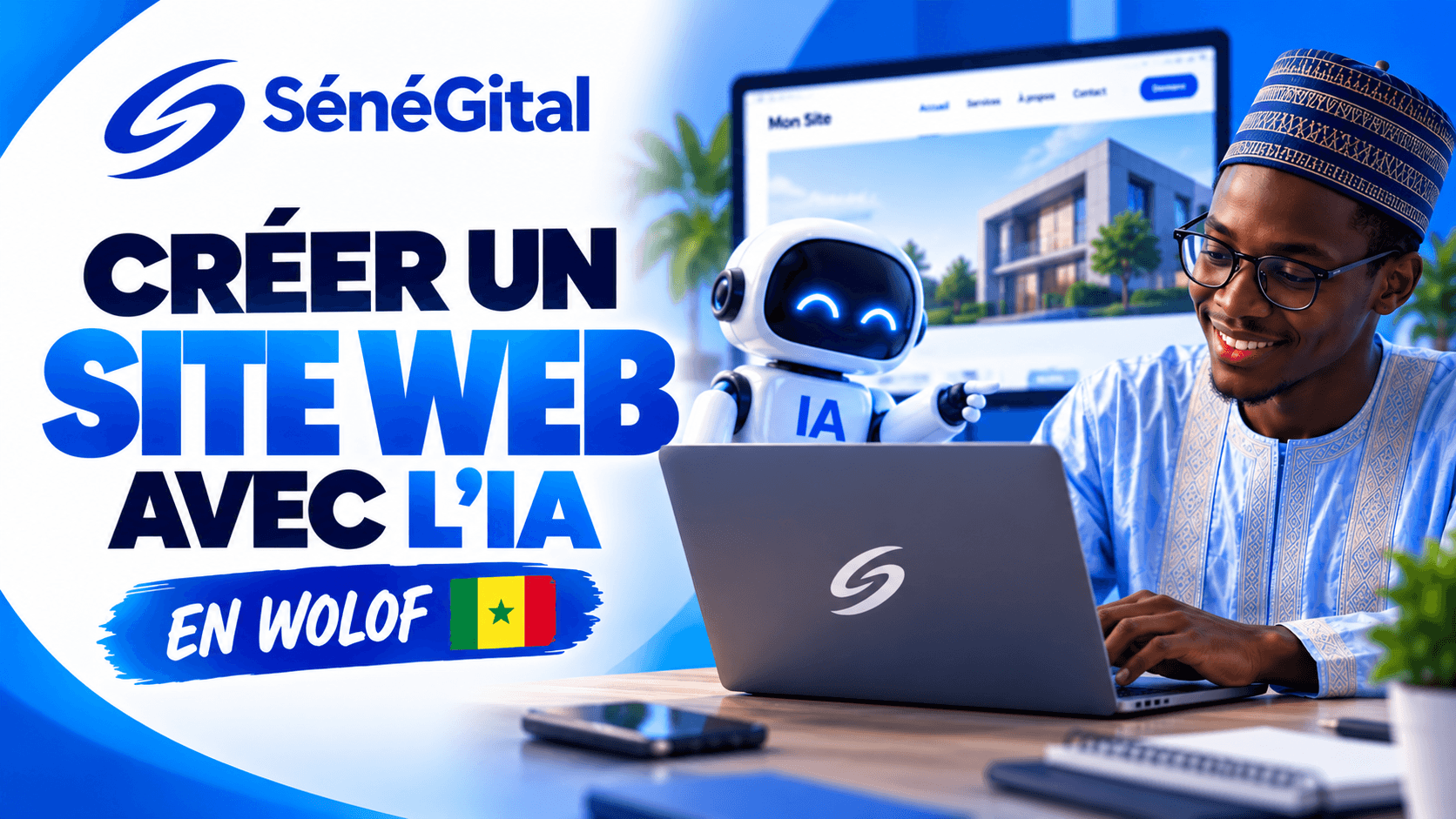 Formation formation création site web avec L'intelligence artificielle (IA)en wollof au Sénégal - SénéGital